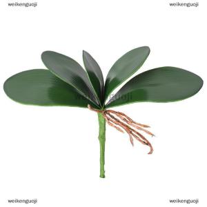 [COD] weikenguoji Orchid Leaves Artificial Phalaenopsis Stems Leaf Faux Cymbidium Flower Foliage Green Real Touch Latex Bulk Home Decor