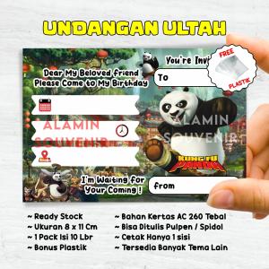 Undangan Ulang Tahun Anak Tema Kungfu Panda - Isi 10 Lembar dengan Bonus Plastik
