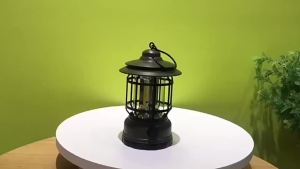 Portable Emergency Light Dimmer Switch Vintage Camping Lanterns Rechargeable Led with Hook