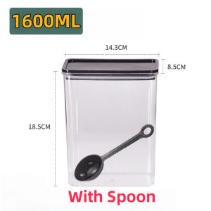 800ML & 1600ML Acrylic Airtight Food Storage Powder Container For Milk Tea Shop & Home PAZU
