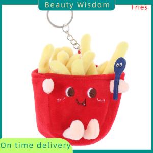 Beauty Wisdom 1Pc Food Plush Keychain Hamburger Hot Dog French Fries Stuffed Doll Pendant Toy