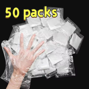【50 packs】GLOVES Individually Wrapped Disposable Food Gloves