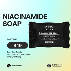 Cosmi Beautii Niacinamide Soap for Men 10X Whitening Oil Control Anti-Acne Dark Spots Pore Minimizer