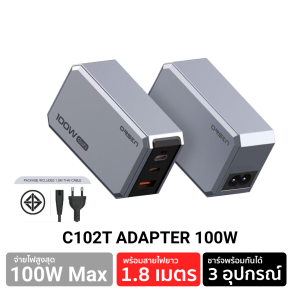 [แพ็คส่งเร็ว] Orsen by Eloop C102T หัวชาร์จเร็ว GaNCharger100W หัวชาร์จ Adapter พกพาสะดวก ชาร์จเร็ว PD QC PPS USB Type C มี มอก. อแดปเตอร์ สำหรับ Notebook iPhone Samsung หัวชาร์จtype c มีระบบตัดไฟอัตโนมัติ ช่องชาร์จ 3 ช่อง