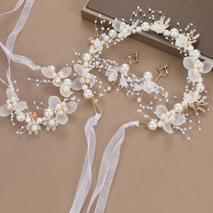 LYM Bridal Hair Headdress Flower Wreath Bride Garland Head Hoop Headbands Hair Jewelry