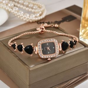 OWMXZL Có thể điều chỉnh Đồng hồ đeo tay nữ Hình trái tim Chính xác Đồng hồ thạch anh Thời trang Sang trọng Đồng hồ đính cương Quà sinh nhật