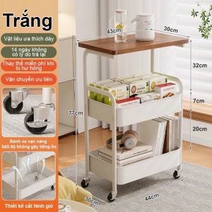 Kệ lưu trữ đồ ăn nhẹ di động hai tầng phòng khách phòng ngủ phòng tắm sàn hở đơn giản