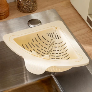 4pcs Triangle Magnetic Sink Drain Basket Kitchen Sink Corner Rack Detachable Kitchen Leftovers Garbage Collector Fruit Storage Drain Basket