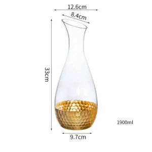 ขวดคริสตัลความจุสูง ชุดแก้วน้ำผึ้งทองคำเคลือบหรูหรา ชุดไวน์ แยกและแบ่งไวน์บอร์โดซ์อย่างรวดเร็ว