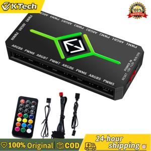 【Vktech】ตัวแยกพัดลม ARGB PWM 1 ถึง 9 ช่อง พร้อมแม่เหล็กดูดและรีโมท สำหรับระบายความร้อนในคอมพิวเตอร์