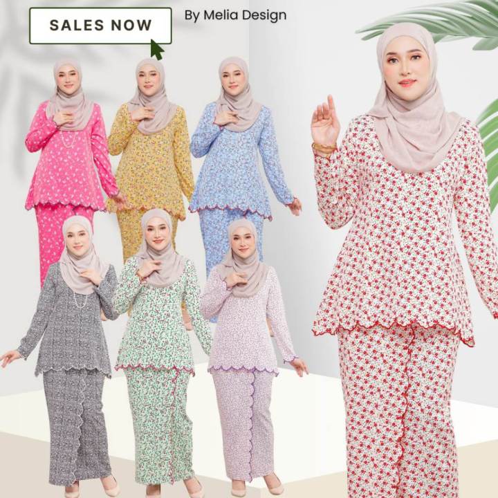 By Melia Design Baju Kedah kalsom Moden Sulam Biku Cotton Premium Baju ...