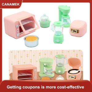 【CANAMEK】 1 Bộ 1:12 Dollhouse thu nhỏ Nồi cơm điện lò vi sóng Máy ép trái cây hấp trứng Nguồn cung cấp nhà bếp mô hình trang trí nội thất đồ chơi nhà búp bê phụ kiện
