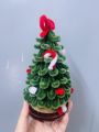 Tặng đèn led trang trí - Cây thông noel handmade bằng kẽm nhung xinh xắn trang trí bàn làm việc, bàn học. 