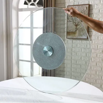 Tempered glass turntable lazy susan for dining table Household Hotel round table rotating Bearing plate center with base