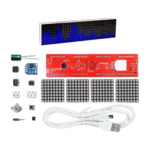 Âm thanh phản ứng chấm ma trận Đồng hồ tự làm bộ thiết bị điện tử với nhịp điệu đồng bộ hóa ánh sáng và các thành phần hàn