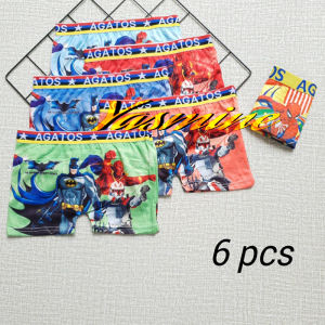 YASMINE01-6 Pcs Celana Boxer Anak Laki Laki - Fashion Anak Laki Laki - Pakaian Dalam - Celana Dalam Motif - Random Motif & Warna - Celana Dalam Anak Laki - Laki Boxer