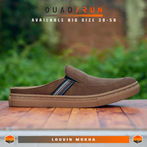 QUADRUN Louvin - Sepatu Selop Kasual Santai Pria Warna Mokha