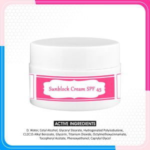 10G Sunblock Cream for Dry Skin With SPF 45
