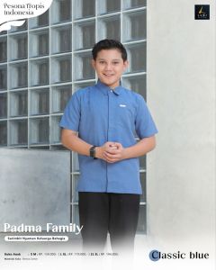 SARIMBIT LUBI 2025 PADMA FAMILY CLASSIC BLUE TERBARU GAMIS & KOKO KELUARGA LEBARAN PREMIUM REUNI KEKINIAN TERMURAH