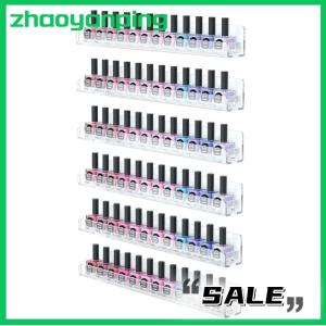 zhaoyanping ชั้นวางแสดงยาทาเล็บ1 4ชั้นวางอะคริลิคใสอุปกรณ์ตกแต่งเล็บชั้นวางลิปสติกติดผนัง