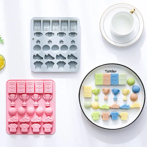 Football Chocolate Molds 22 Cavities Soccer Sports Theme Silicone Molds Baking Moulds for Candy Fondan Decoration