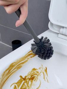 WH [003]Toilet Brush Gun Gray Traceless Wall-Mounted Perforation-Free Nail-Free Cleaning Handy Tool Bathroom[003]