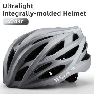 WEST BIKING Cycling Helmet 243g Ultralight Helmet 54-62CM MTB Road Bike Helmet Bike Scooter Safety Profeesional Integrated Molding Helmet Helmet Accessories