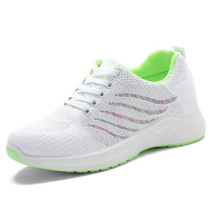 Soft-soled sneakers breathable single shoes fly-knit mesh shoes running shoes for women