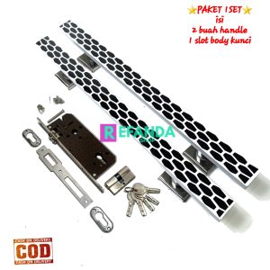 1set gagang handle tarikan pintu rumah lengkap slot rumah kunci untuk daun pintu 1 pintu depan dan kamar