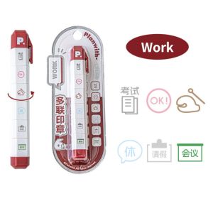 【COD&Fast Delivery】Self-ink To Do List Journal Stamp Cartoon Detachable Seal Pen Cute 6 Patterns Diary Seal Kids Gift School Stationery