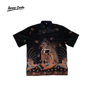 Kemeja Batik Pria Premium Motif Wayang Cungkring Slim Fit Modern Katun Halus Full Furing M–XXL