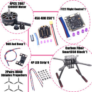 B-CUBE Smart330 350 7/8inch FPV Drone Frame Kit Carbon Fiber Racing Quadcopter Freestyle INAV Beatflight F722 Flight Control