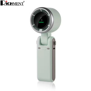 RICHMENT Foldable Turbo Fan 5-Speed Mini Cooling Fan with 4000mAh | Handheld/Desktop/Neck-Hanging Mini Fan Electric Fan Rechargable Fan Travel Handheld Fan