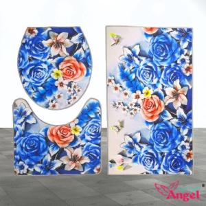 NEW 3 Piece Bathroom Rug Set Soft Non Slip Toilet Lid Cover Bath Mat Contour Rug Absorbent Shower Rugs Toilet Seat Cover U-Shaped Toilet Mat Bathroom Modern Abstract Geometric Art D-211