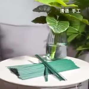 100Pcs 40cm Floral Stem Wire With Tape DIY Craft Supply For Artificial Flower Arrangements