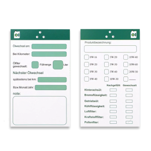 50pcs/100pcs treo dễ dàng dầu thay đổi Lưu ý thay dầu ghi chú nhắc nhở nhãn dầu thay đổi mặt dây chuyền dấu hiệu bảo trì Mặt dây chuyền