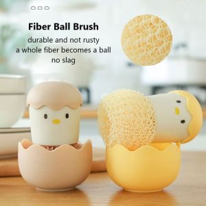 Kitchen Sponge Fiber Brush Replacement Cartoon Eggs Chicken fiber ball pot Fibre brush 卡通蛋壳鸡纤维球锅刷 Berus periuk