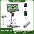 TOMLOV DM201 Pro 7 Inch Digital Microscope 32GB, High Definition Industrial Inspection Mobile Phone Maintenance Magnifying Electron Microscope With Screen. 