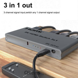 8K 60hz 3x1 HDMI Switcher Selector HDMI2.1 3 in 1 Out Auto Switch Video Converter for PS4 Laptop TV