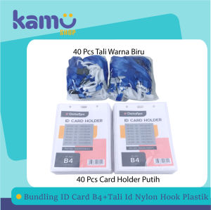 Bundling 40 Pcs ID Card B4 + 40 Pcs Tali ID Card Nylon Hook Plastik NYLKP