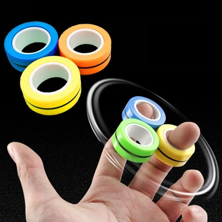 3PCS Magnetic Rings Fingertip Toys Unzip AntiStress Fidget Ring Spinner Magnetic Ring Magic Ring Toy