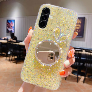 Phone Casing Galaxy A56 A36 A26 A16 LTE 5G A06 Cute Makeup Mirror Shiny Sequins Design Clear Soft Silicone Case Samsung A36 A56 5g Luxury Casing Cover
