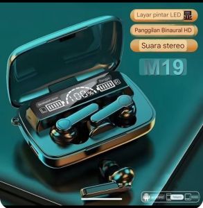 Headset Bluetooth M19 tws LCD display Hifi sound stereo wireless earphone earbud V5.3