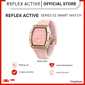 Reflex Active Series 52 Pink Strap Smart Calling Watch 1.76" IP68 GPS heart rate sleep calorie sports tracking