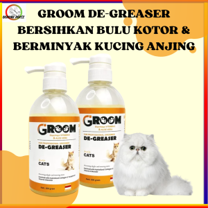 GROOM DEGREASER 500 GRAM BERSIHKAN BULU KOTOR BERMINYAK STAIN MATA PADA KUCING ANJING