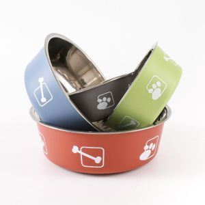 AP AIMAYAPET Stainless Steel Pet Bowl Anti-Slip Double Layer Cat Dog Food Feeding Water Dish Non-Tip Mangkuk Kucing