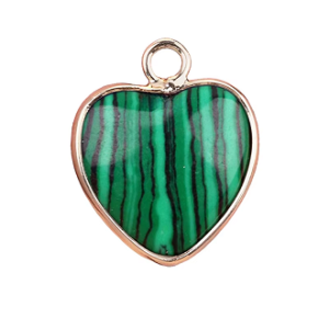 Natural Crystal Heart shape Pendant Golden border with Gold plated chain