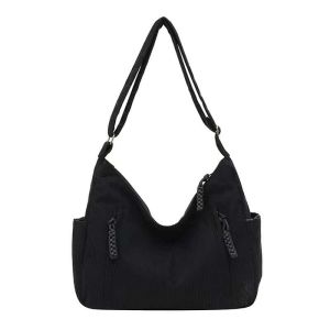 JOANNA BAG #4060 KOREAN CANVAS FASHION LARGE CAPACITY SIMPLIFIED SHOULDER BAG LIGHTWEIGHT WOMEN CRESCENT CROSSBODY BAG