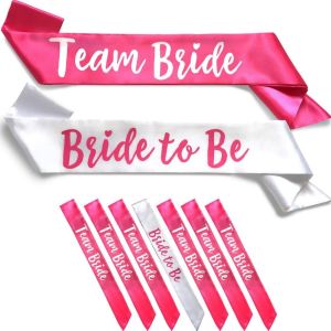 【SG】7PCS Bachelorette Party Decor Bride to Be and Team Bride Satin Sash Set Bachelorette Party Decorations Bridal Shower Wedding Party