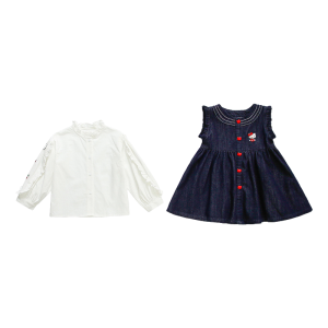 Christmas Gift Halloween Kawaii Hello Kitty Korean-Style Childrens Clothing Autumn New Arrival White Shirt Set for Girls Fashion Dress Birthday Gifts